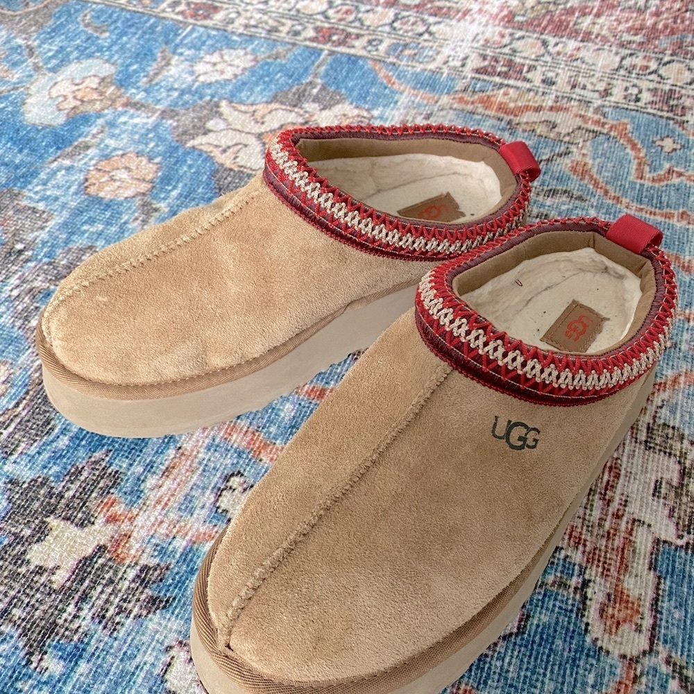 UGG Tan Slip-On Loafers with Suede Upper